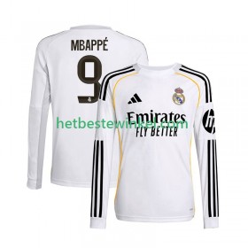 Real Madrid Kylian Mbappé 9 Voetbalshirts Thuis 2025-26 - LS
